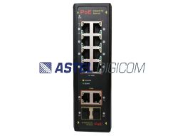 INDUSTRIAL SWITCH UNMANAGED 8 PORT POE WITH 2 UPLINK AND 2 FIBER PORTS 